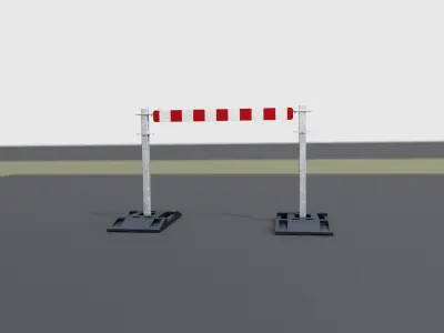 Construction Barrier Version 3 600-31 100x1200mm Low-poly 3D model