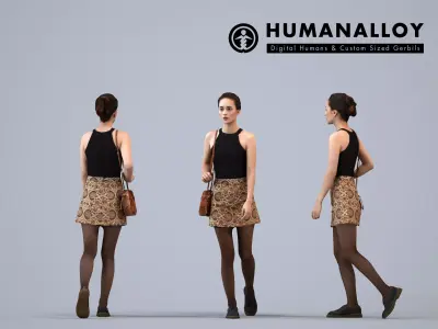 Basics0848 - A set containing 5 models of male and female 3D model