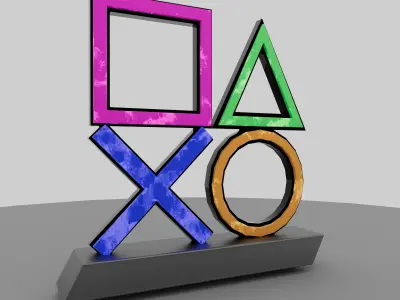 Playstation lamp Free low-poly 3D model