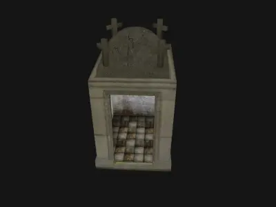 Cemetery Mausoleum  Low-poly 3D model