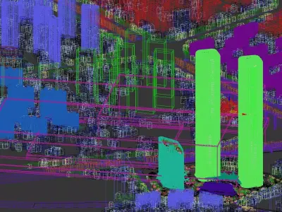 Modern Twisted Twin Skyscrapers Complex 3D model