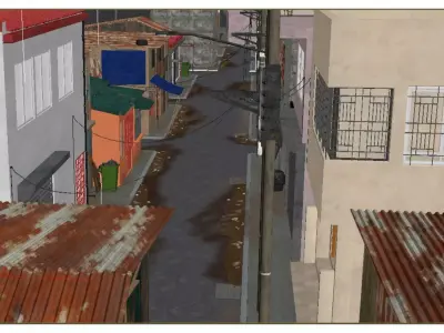 Realistic streets 3D model