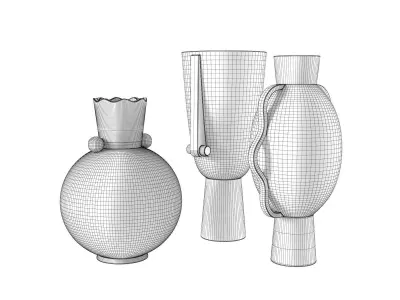 Ceramic Vases Set 6 3D model