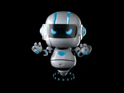 cute robot Low-poly 3D model