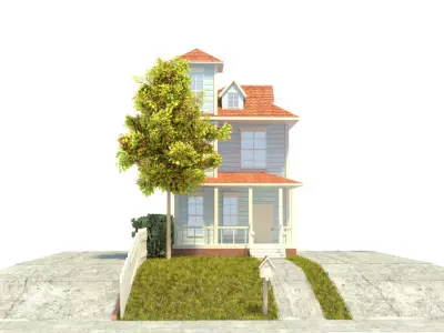 House Low-poly 3D model 49