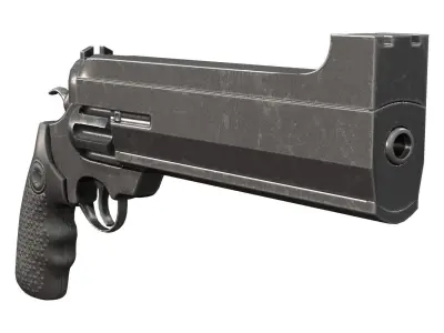 Revolver Gun Low-poly 3D model order