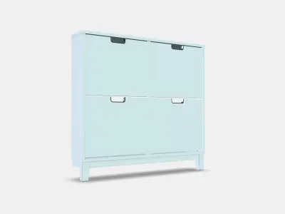 STALL Shoe cabinet with 4 compartments 1 Low-poly 3D model