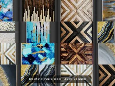 Collection of Picture Frames - 20 sets 3D Model Pack 21