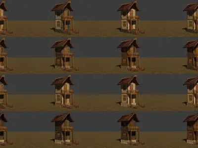 Medieval house Mega collection 5 3D Model Pack