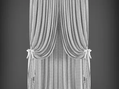 Curtain with bow Low-poly 3D model