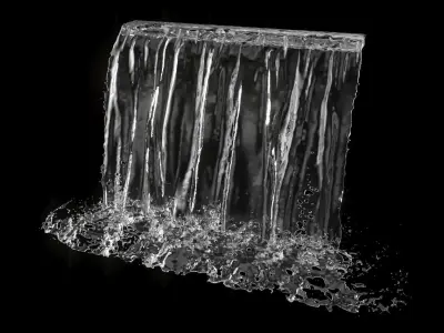 High Resolution Animated Waterfall 10 seconds 3D model