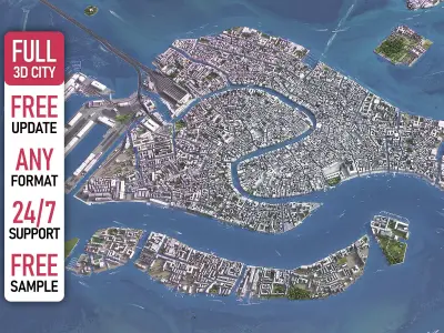Venice - 3D City Model Low-poly 3D model