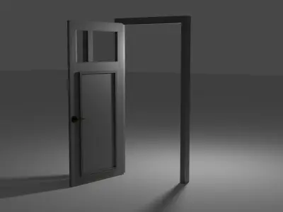 Realistic Low-Poly Door open Low-poly 3D model