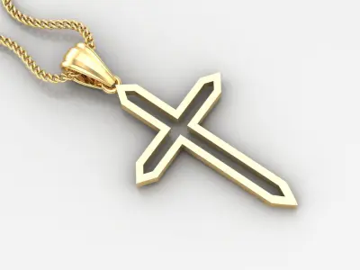 Cross Light Gold 4CP048 3DM STL 3D print model