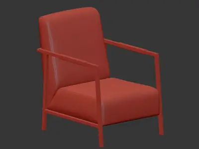 LOUNGE CHAIR WAKASAN LIGHT GREY 3D model