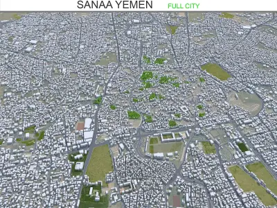 Sanaa Yemen 30km AI Low-poly 3D model