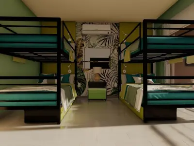 Bunk Bed -3d model Low-poly 3D model