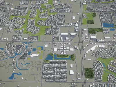 Pearland - 3D City Model Low-poly 3D model