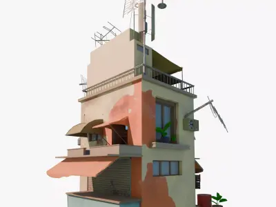Cartoon Stylized House 01 Low-poly 3D model