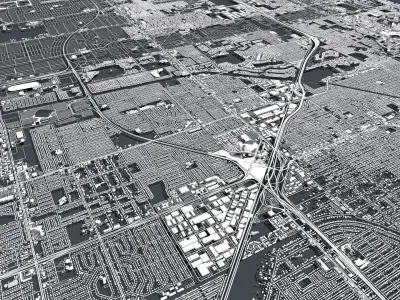 Cityscape  Miami Florida USA 3D model