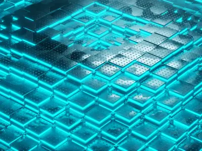 Animated Sci-Fi Industrial Metallic Tiles - Seamless Loop Low-poly 3D model