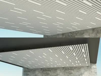 Suspended ceiling rack and pinion 8 Low-poly 3D model
