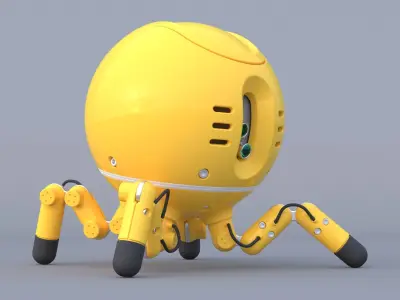 Shaderbot 1 robot with two legs 3D model