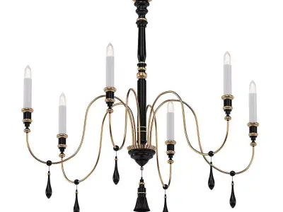 Poppy gold chandelier 3D model