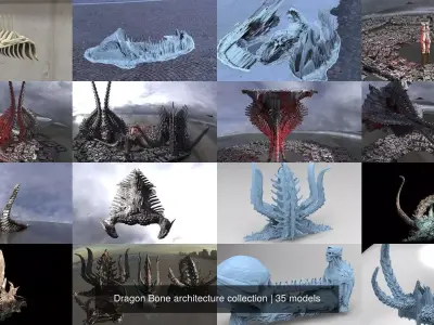 Dragon Bone architecture collection 3D Model Pack