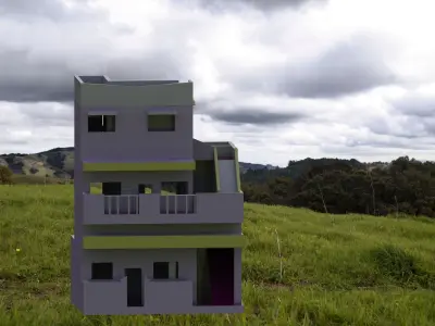 Indian style 2 floor house 3D print model