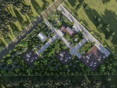 bubbles logdes tourism garden sketchup model with lumion file 3D model