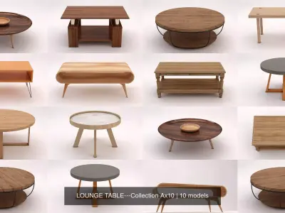 LOUNGE TABLE---Collection Ax10 3D Model Pack
