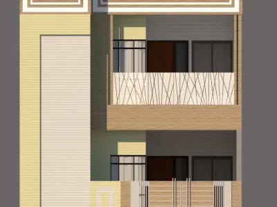 House two story with balcony 3D model