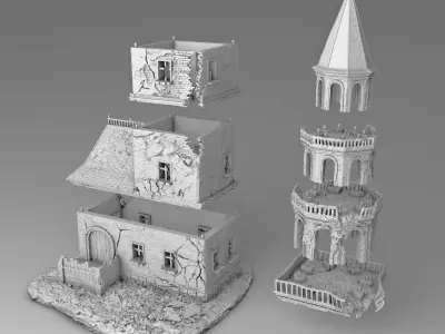 The old ruined tower 3D print model