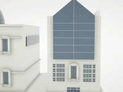 3D Contemporary  Building with columns  3D model