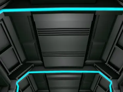 Sci Fi Corridor 3D model 5