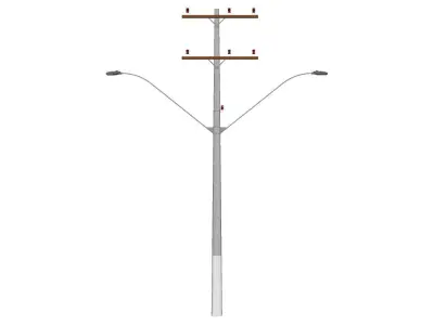Concrete Lamp Post - Light Pole - Light Post - Street Light 26 3D model