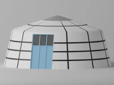 Cartoon Mongolian Yurt 2 3D model
