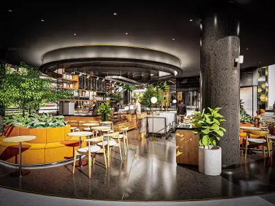 FLOWING SILK COFFEE STORE ARCHITECTURE AND INTERIOR DESIGN 3D model