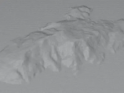 Giglio island 3d model terrain Low-poly 3D model