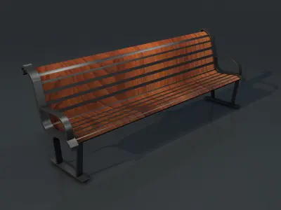 Street Bench Low-poly 3D model order