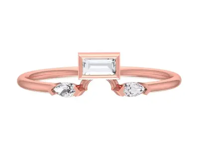 Solitaire Women Light Weight Band Ring 3D print model 36