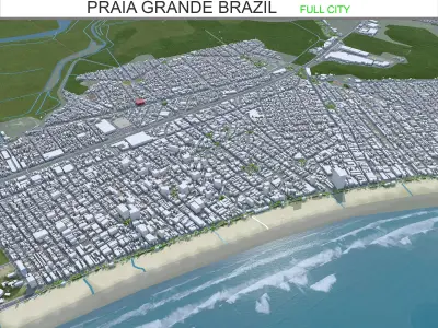 Praia Grande Brazil Low-poly 3D model