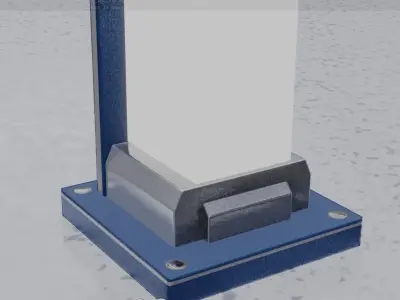 Street Light 8 Bollard 200mm Futuristic Blue Version 2 Low-poly 3D model