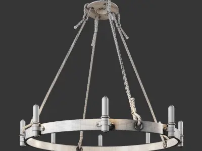 Ceiling Loft Rope Chandelier 3D model