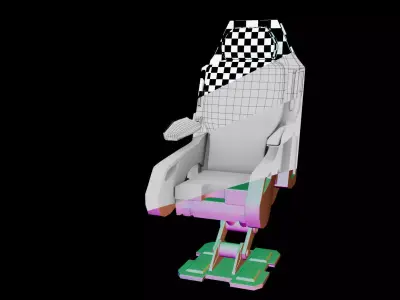 Futuristic SciFi Spaceship Chair Low-poly 3D model Low-poly 3D model