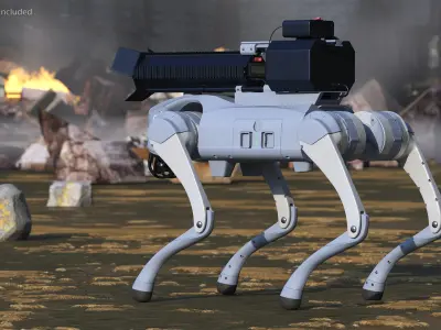  Thermonator Robot Dog Rigged for Cinema 4D 