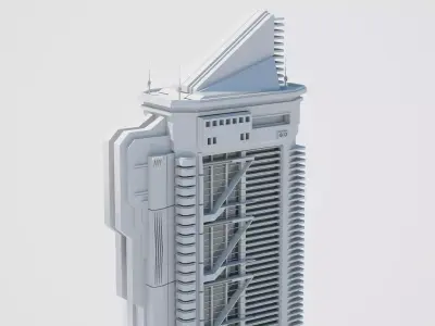 Futuristic Buildings Pack 3D model