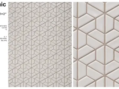 Trapezoidal Tile in 3D Cube Layout Texture