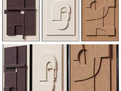 Geometric Canvas Wall Art 3D model